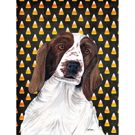 PATIOPLUS Welsh Springer Spaniel Candy Corn Halloween Portrait Flag Garden Size PA247894